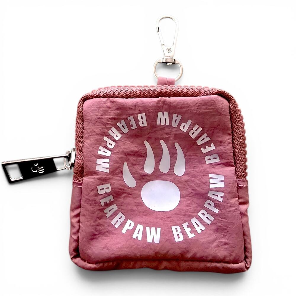 Bearpaw Pink Blush Square Puffer Coin Purse Keychain